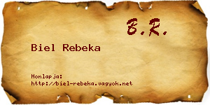 Biel Rebeka névjegykártya